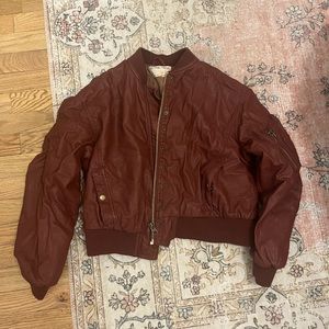 Free people leather bomber